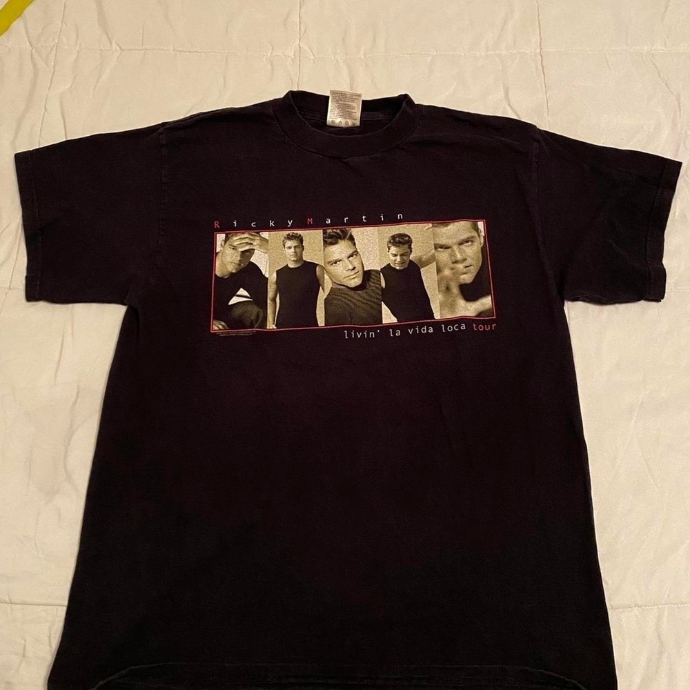 Ricky Martin Livin La Vida Loca Tour 1999 black cotton t-shirt‎ L